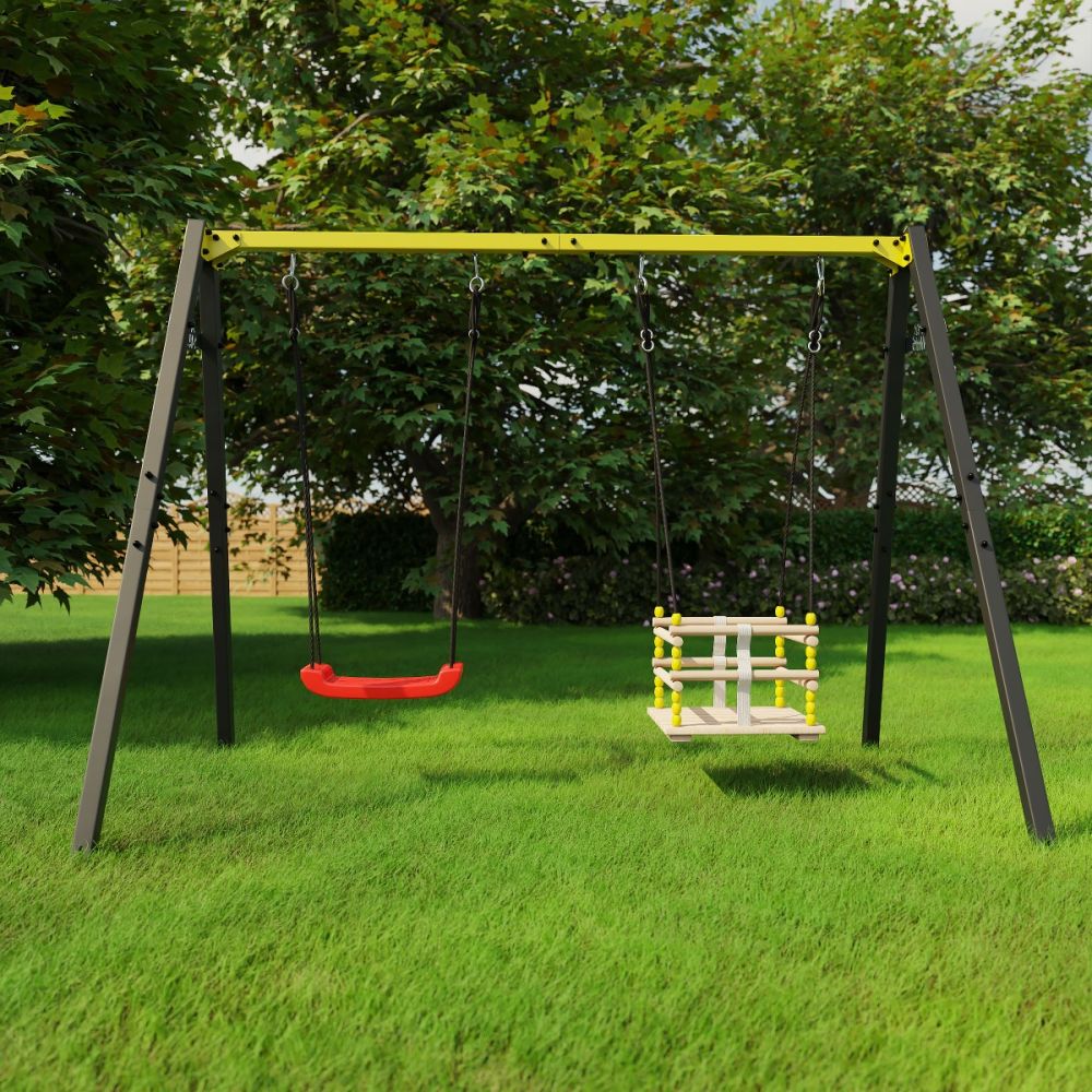 Telaio Altalena Per Bambini Con Dondolo E Sedile A Gabbia