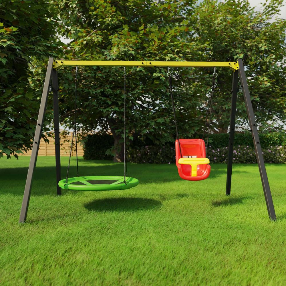 Altalena Doppia Per Bambini Con Nido E Seggiolino