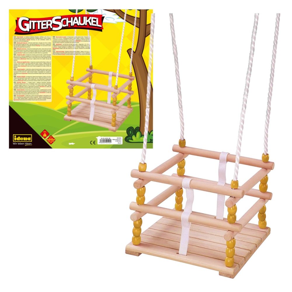 Altalena Con Sedile A Gabbia In Legno