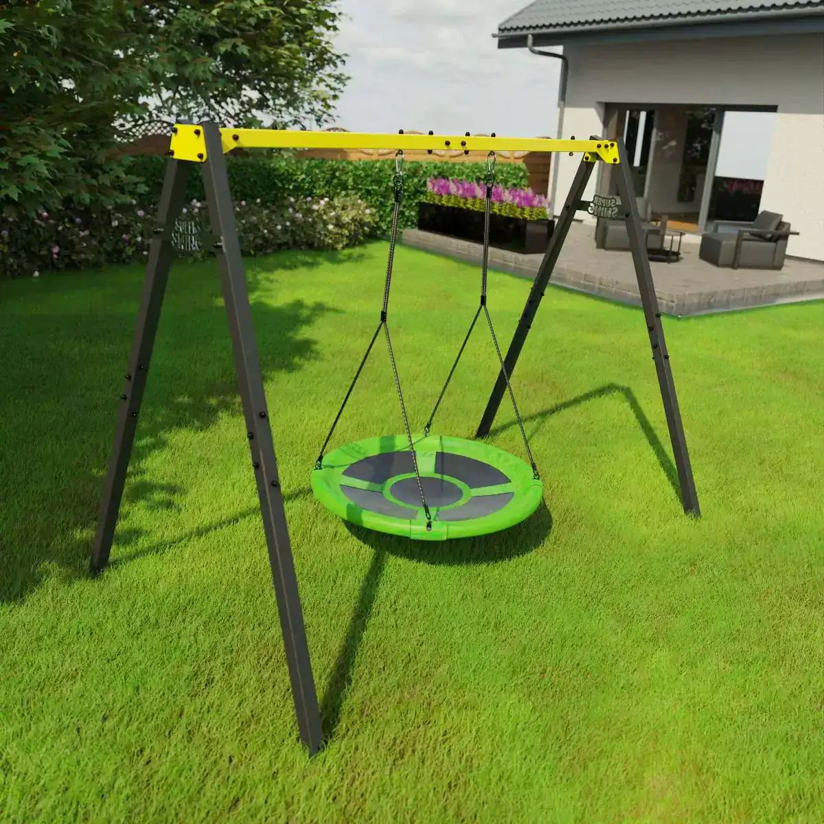 Giardino Girevole Per Bambini Con Altalena A Nido E Dondolo