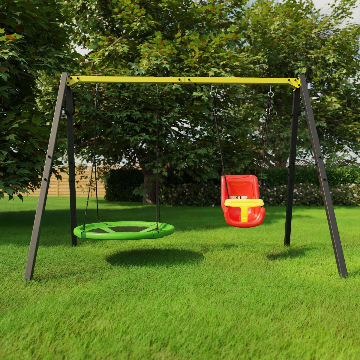 Altalena Doppia Per Bambini Con Nido E Seggiolino